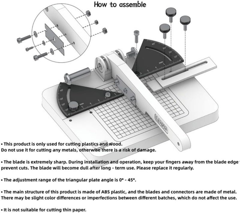 ANSAI Miter Cutter, Angle Cutting Station with 3 Replacement Blades, Assembly Required - Image 2